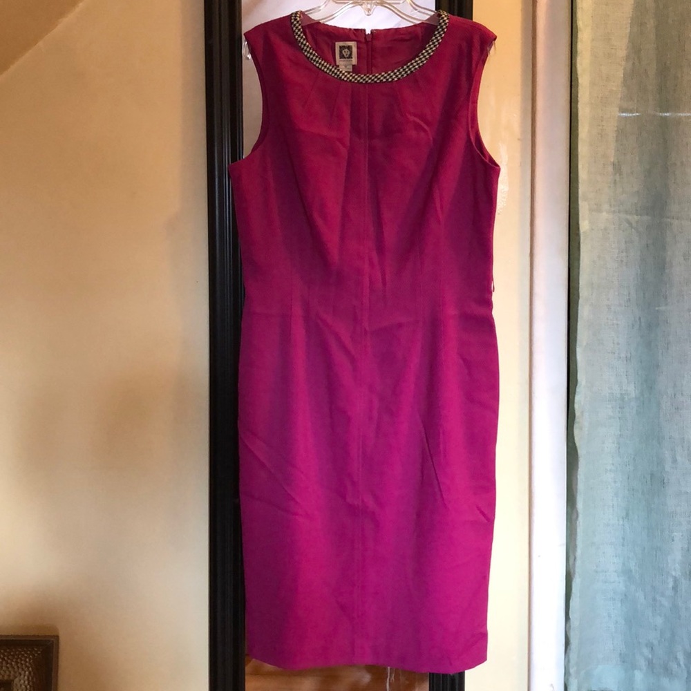 A fushia colored Dress.